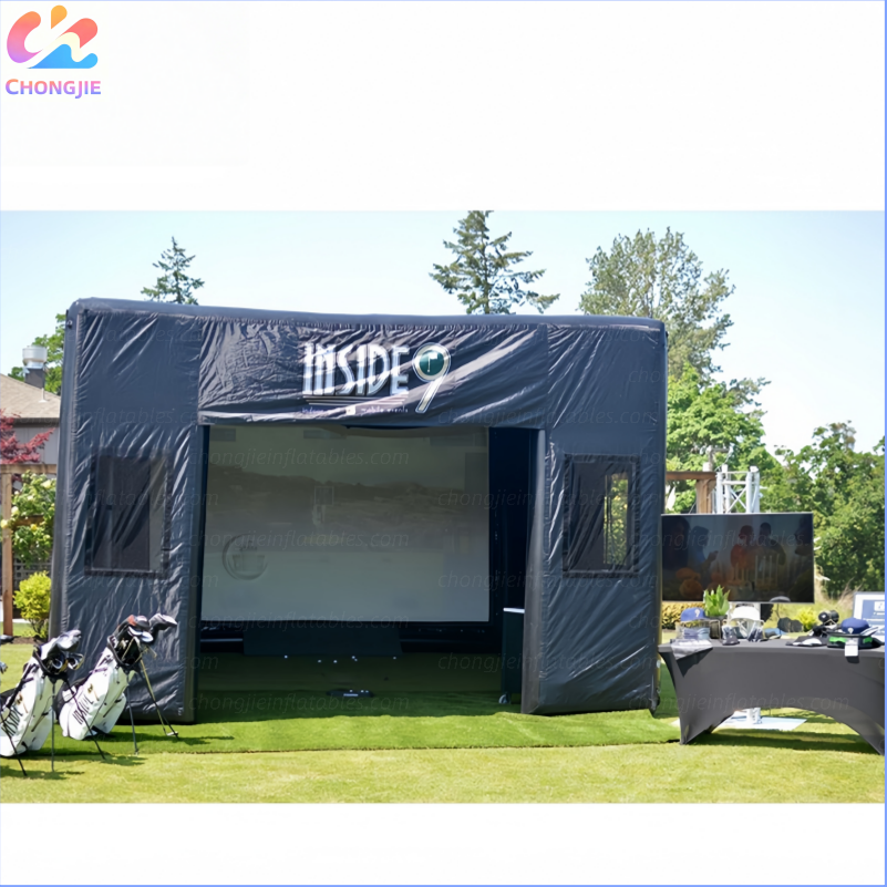 Golf simulation tent 8